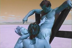 Two sluts get arse have sexual intercourse in public action.