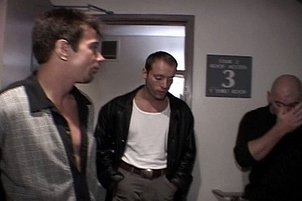 Mocha hottie gets interracial gangbang.