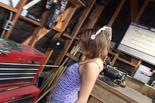 Sexy cocksucking action in the porno shed